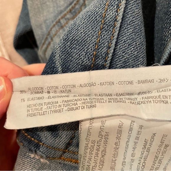 Zara Woman Medium Rise Slim Fit Straight Leg Stretch Distressed Denim Jeans 4 - Picture 8 of 11